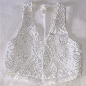 Denim embroidered vest